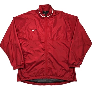 Vintage 90s/Y2K Nike Team Side Swoosh Maroon/Red Full Zip Windbreaker Jacket Size XL/XXL 