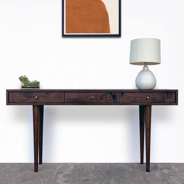 Bloom Console Table - 60 inches - Maple - Nordic Walnut Finish - in stock 