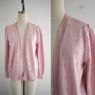 1970s/80s Rose Pink Cardigan Sweater 