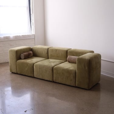 Giancarlo Piretti “Sistema 61” Sofa in Holly Hunt Suede 