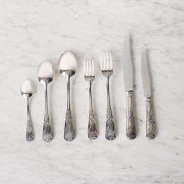 Vintage French Flatware Matched Set of 91