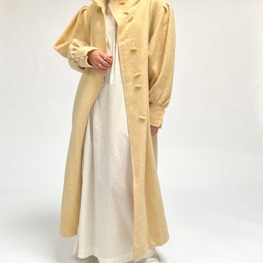 Cream Puff Sleeve Wool Coat (M)