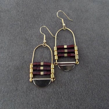 Red and gold ethnic earrings 2 