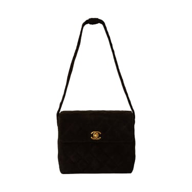 Chanel Black Suede Mini Turnlock Bag