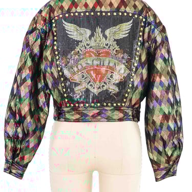 1990s Moschino Reversible CD/Tape Deck Bomber | Regeneration 1990s Moschino Reversible CD/Tape Deck Bomber | Regeneration