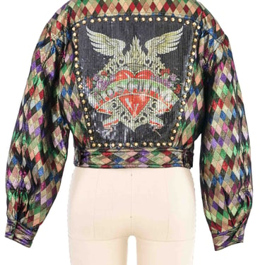 Moschino Harlequin Lamé Bomber Jacket