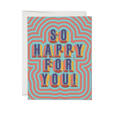 Red Cap Cards - Happy For You greeting card: Single