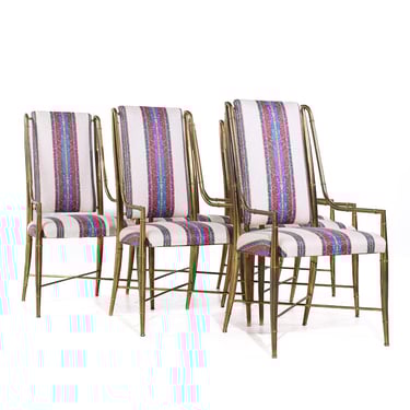 Weiman Warren Lloyd for Mastercraft Imperial Mid Century Brass Dining Chairs - Set of 6 - mcm 