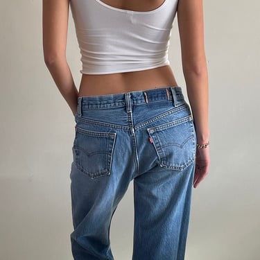 31 Levis 501 faded jeans / vintage boyfriend light soft wash faded button fly high waisted slouchy paint splash Levis 501 jeans USA | 31 32 