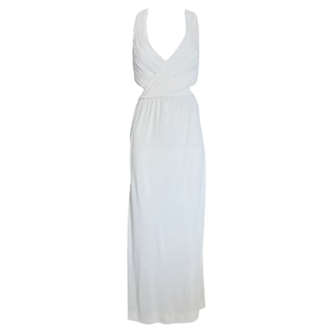 Loris Azzaro 1970's Ivory Jersey Gown with Cutouts