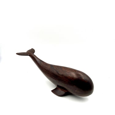 Hand Carved Rosewood Sperm Whale Sculpture