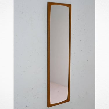 1960s Scandinavian Oak Framed Mirror – Vintage Rectangular Design 