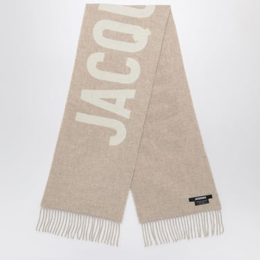 Jacquemus Beige Wool Scarf With Logo Women