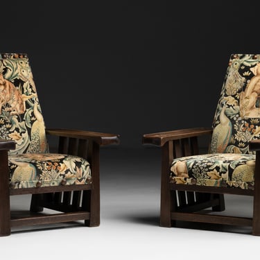 Armchairs in William Morris Velvet