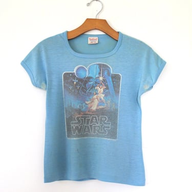 1970s Vintage Kids Star Wars T-Shirt - Luke Skywalker - Childs Size 14 