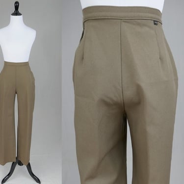 Women's XL Vintage Unisex Retro Straight Leg Pants Men's Large 35 70s Levi's Taupe High Waist Trousers
