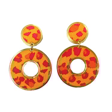 Sample Sale Yellow Round Colorful Leopard Earrings