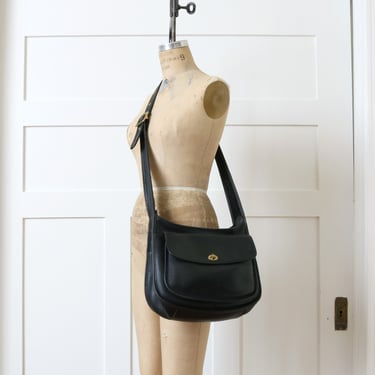 vintage genuine COACH taft 9980 bag • roomy over the shoulder dark charcoal gray leather purse 