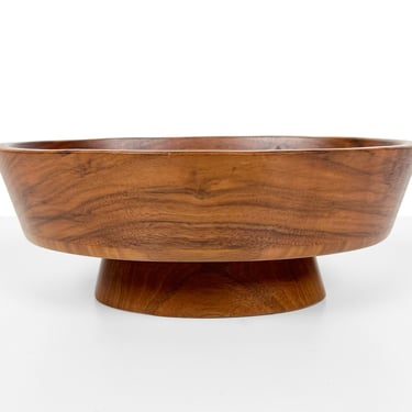 Vintage Studio Crafted Walnut Footed Bowl 