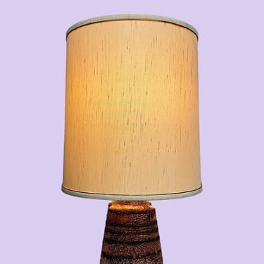 Vintage Barrel Lampshade Retro 1960s Mid Century Modern + Beige Fabric + Gold Trim + Lighting + MCM Home Decor + Lamp Decoration + Shade 