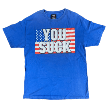 Vintage Kurt Angle &quot;You Suck&quot; Two Words For Our Enemies T-Shirt