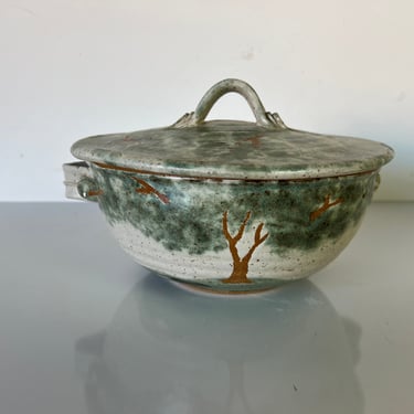 Mid-Century Hand Thrown Studio Art Pottery Lidded Pot 