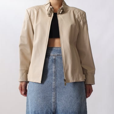 90s Soft Buttercream Leather Jacket