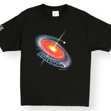 Vintage 2005 Cotton Expressions Blackhole Space Galaxy Graphic T-Shirt Size Medium/Large 
