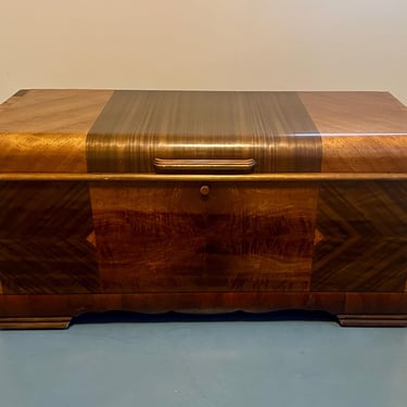 Art Deco Waterfall Design Blanket Chest Hope Chest Cedar Storage Trunk Lane - Free Shipping 