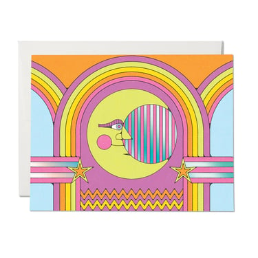 Moon and Rainbows Greeting Card