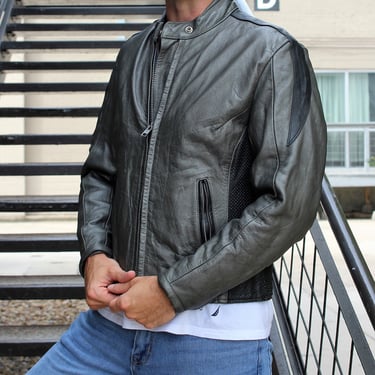 Black Leather Jacket Wilsons Leather Jacket Y2K Black
