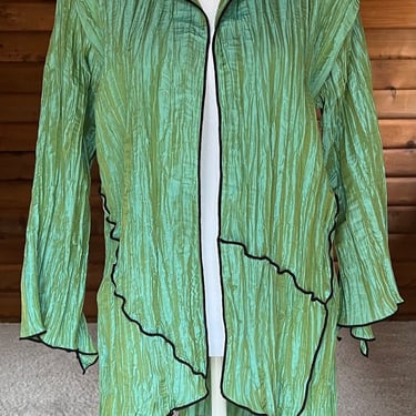 Jes Irie Wear Women's Sea Green Bias-Cut Taffeta Jacket 