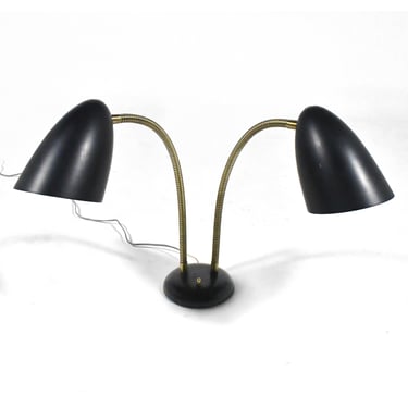 Kurt Versen Two-headed Goose-neck Table Lamp