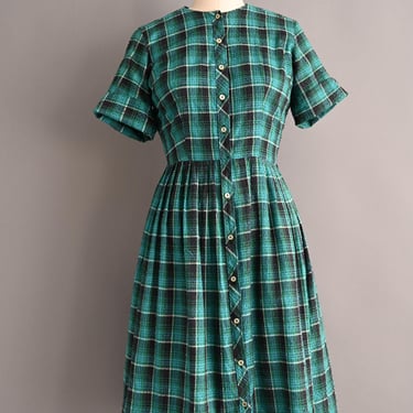 green and blue plaid dress Rihoas Plaid Button Front Collar A Line Mini Dress main image 1