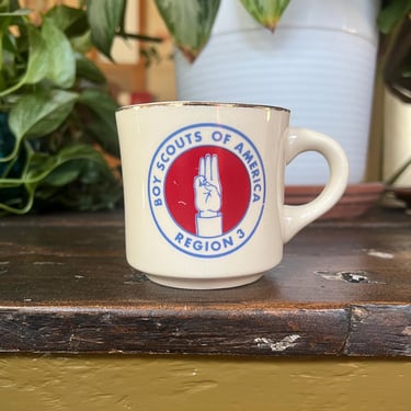 Vintage 1960s 1970s Boy Scouts of America Ceramic Mug, Coffee, Morning 