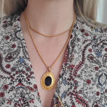 Designer Leslie Block Etruscan Pendant Necklace
