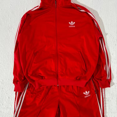 Vintage Red Adidas Tracksuit 2 Piece Size XL