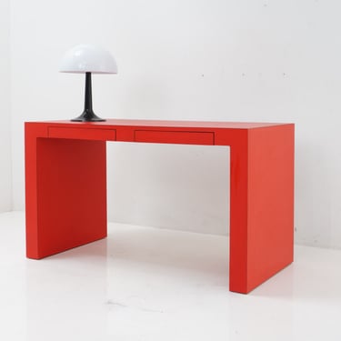 Red Laminate Console Table, 1980s 
