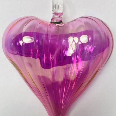 Blown Glass Ornament | Pink Heart