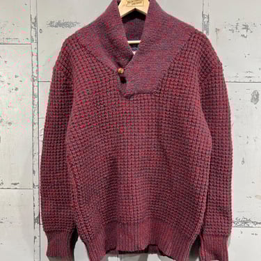 Vintage 80s Woolrich shawl collar knit sweater red Size L 