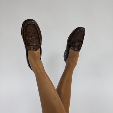 Vintage Embossed Leather Loafer