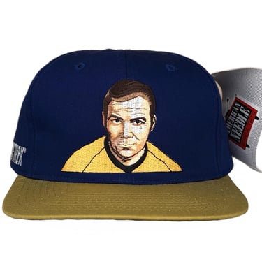 Vintage NWT 1994 American Needle Star Trek Embroidered “Captain Kirk” Block Head SnapBack Hat Cap 