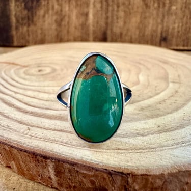 SCOTT SKEETS Sterling Silver & Turquoise Ring | Skeets Hallmark | Royston | Navajo Native American Southwestern Jewelry | Size 9 1/2 