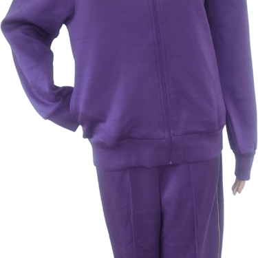 80s Basketball Warm Up Sweatshirt Pants Set Purple By Track & Court