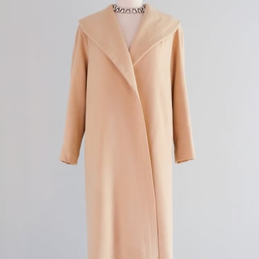 Vintage 1950's Cashmere Cocoon Coat in Camel / SM