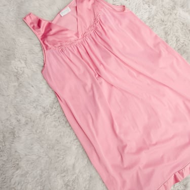 1960's Babydoll Nightie, Pink Vintage Nightgown, Sheer Nylon Chiffon Embroidered Lingerie Dress, Mini Slip Dress, 60's Vanity Fair Peignoir 