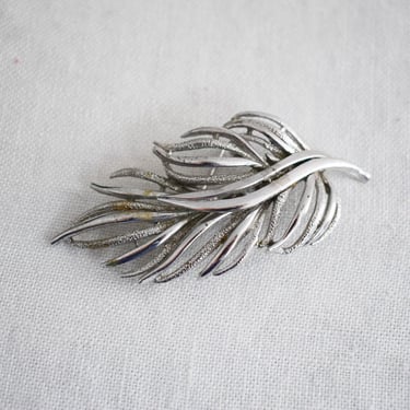 Vintage Silver Leaf Brooch 