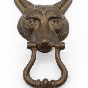 Antique Bronze Fox Head Door Knocker