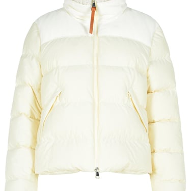 Moncler 'Auffrique' White Cotton Blend Down Jacket Women