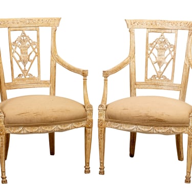 Pair of Italian Open Armchairs